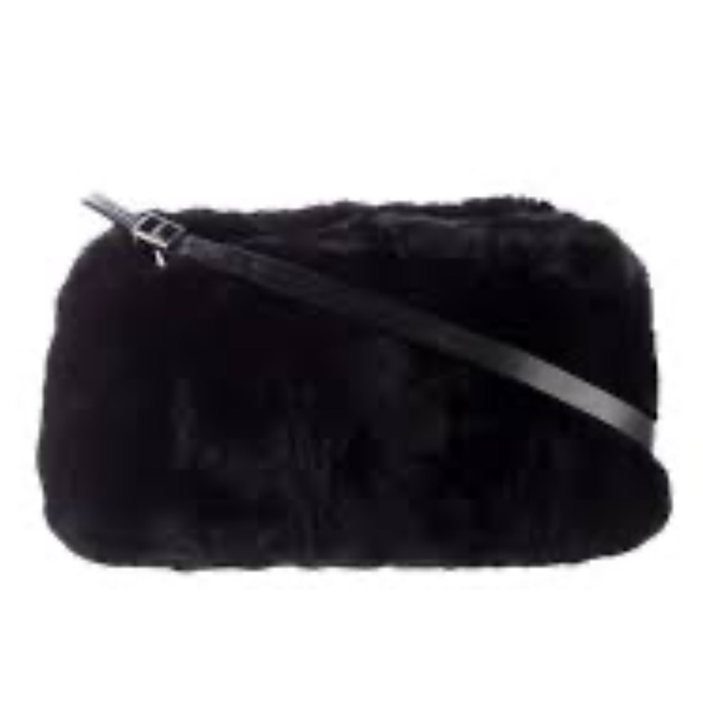 Forever 21 NWT Faux Fur Black Mini Shoulder Bag